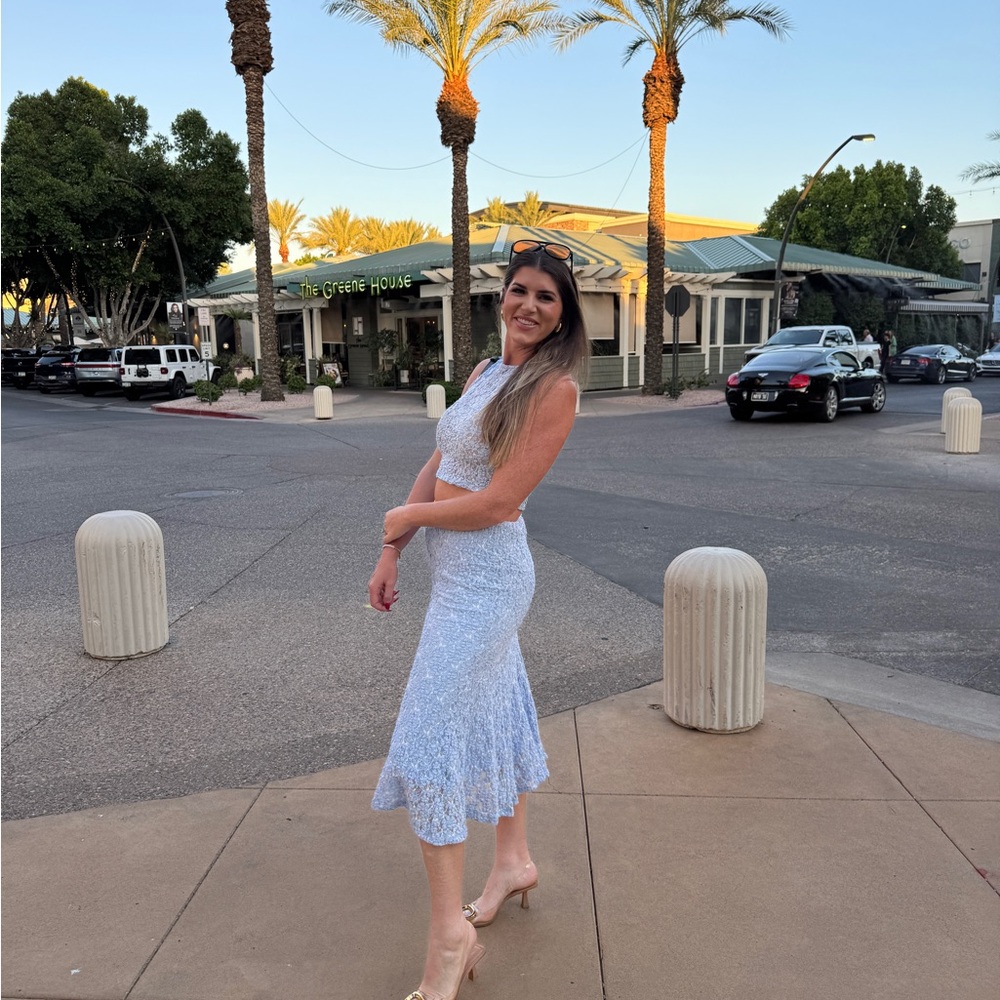 Free people light blue matching set